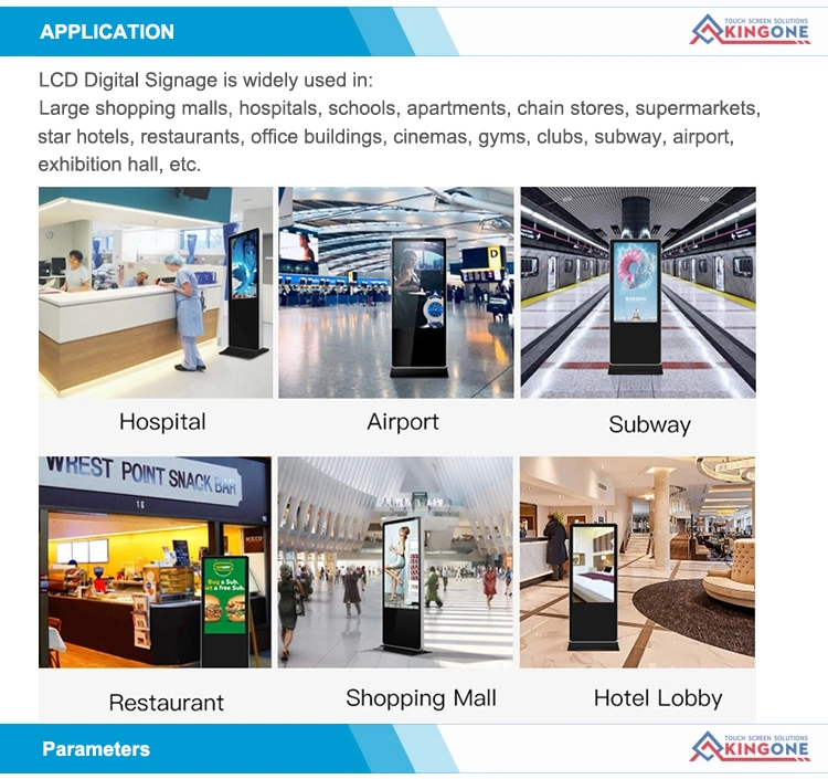 Floor Standing Digital Signage Software Touch Screen Advertising Player for Hotel Bank Shop Mall